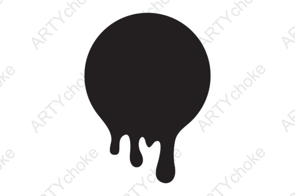 Dripping Circle Sticker. SVG File Review