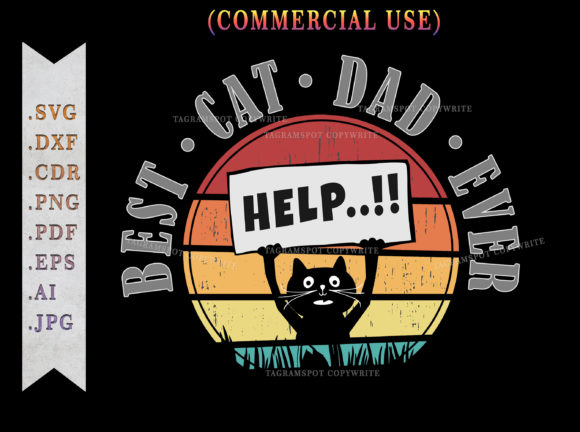 Funny Best Cat Dad Ever Retro Sunset SVG Review