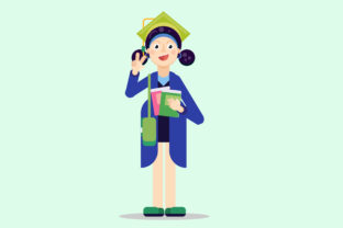 Young Colleges Vector Illustration Review